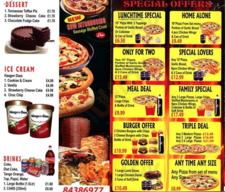 Golden Pizza menu