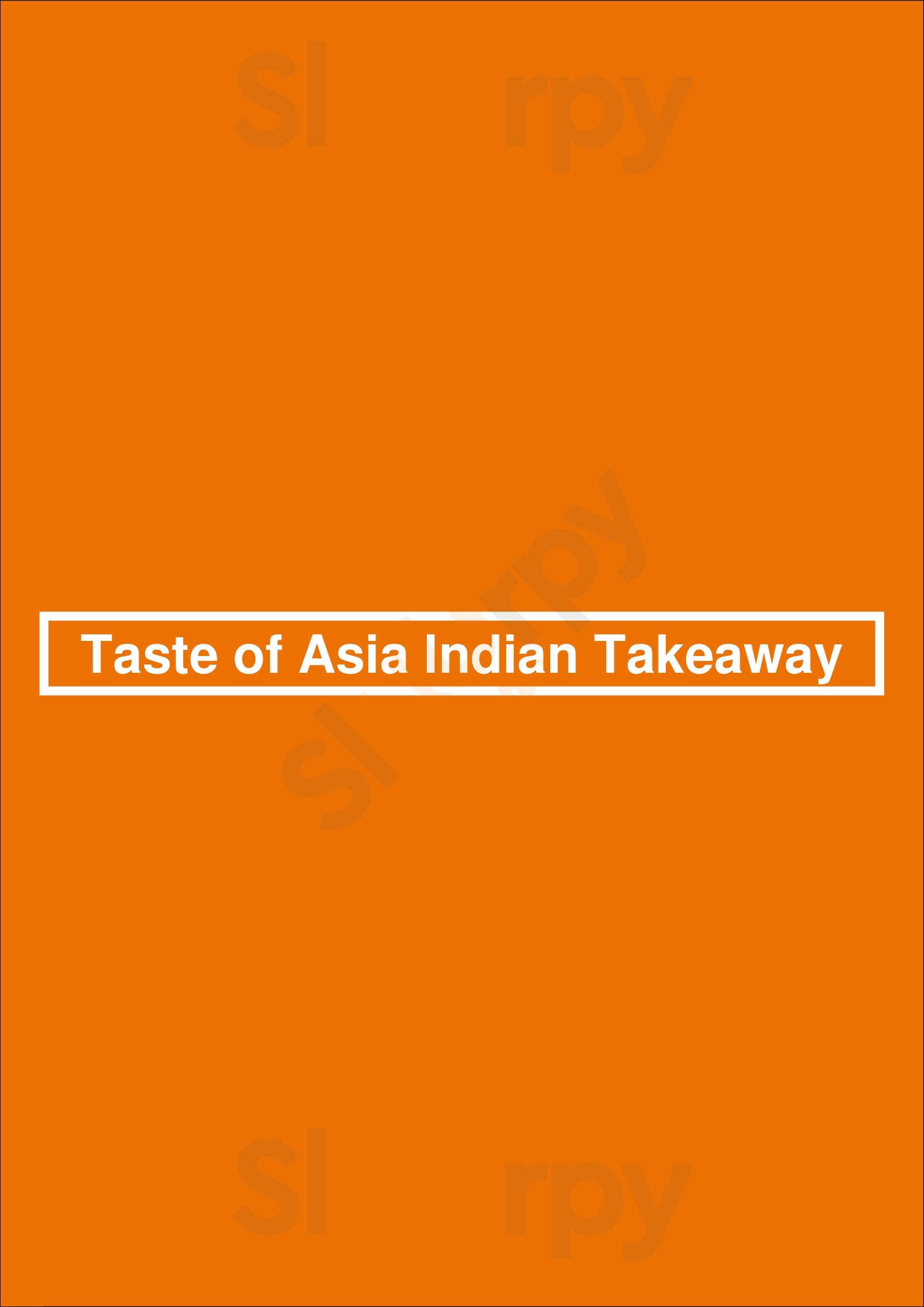 Taste Of Asia Indian Takeaway London Menu - 1
