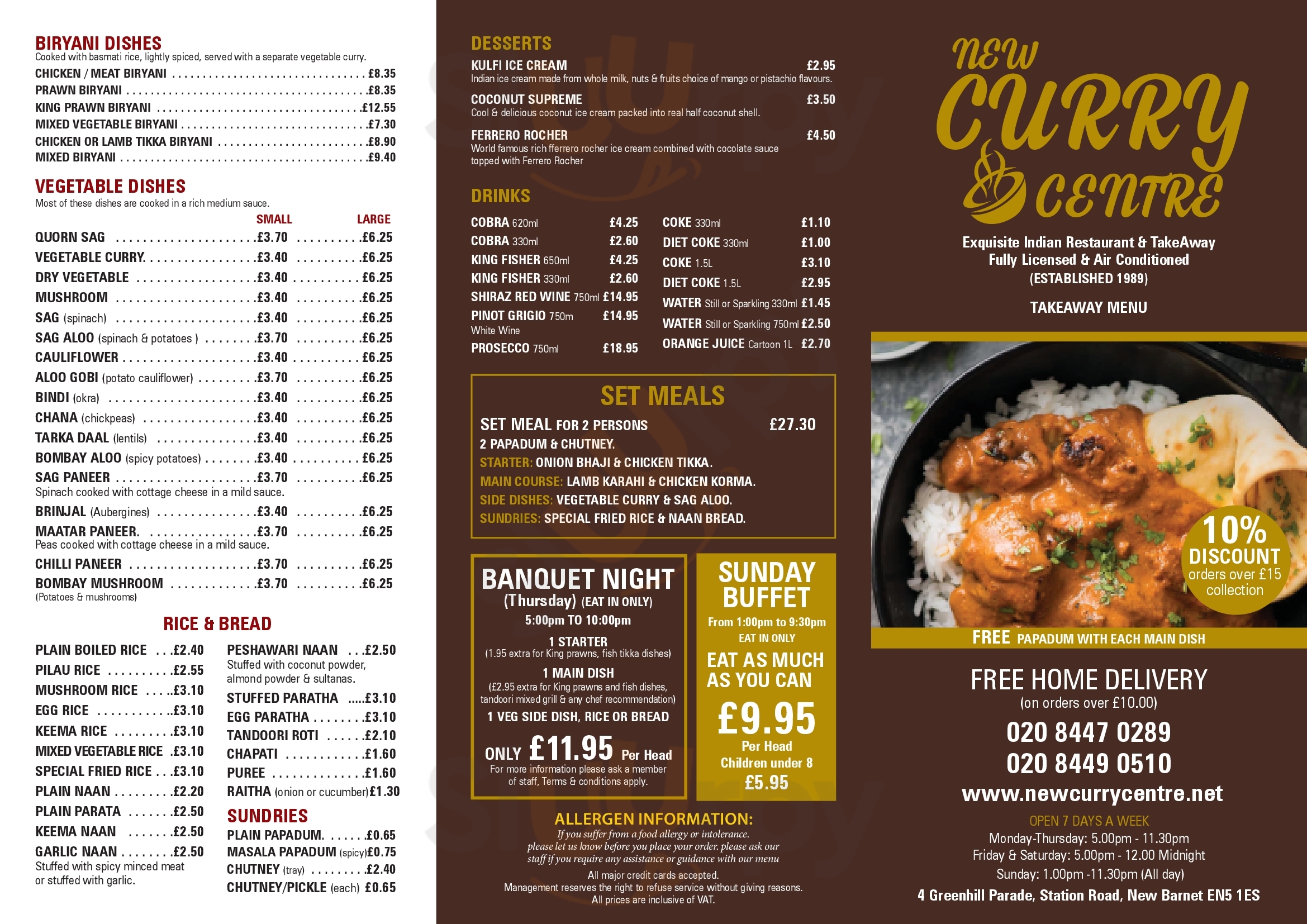 Barnet Curry London Menu - 1