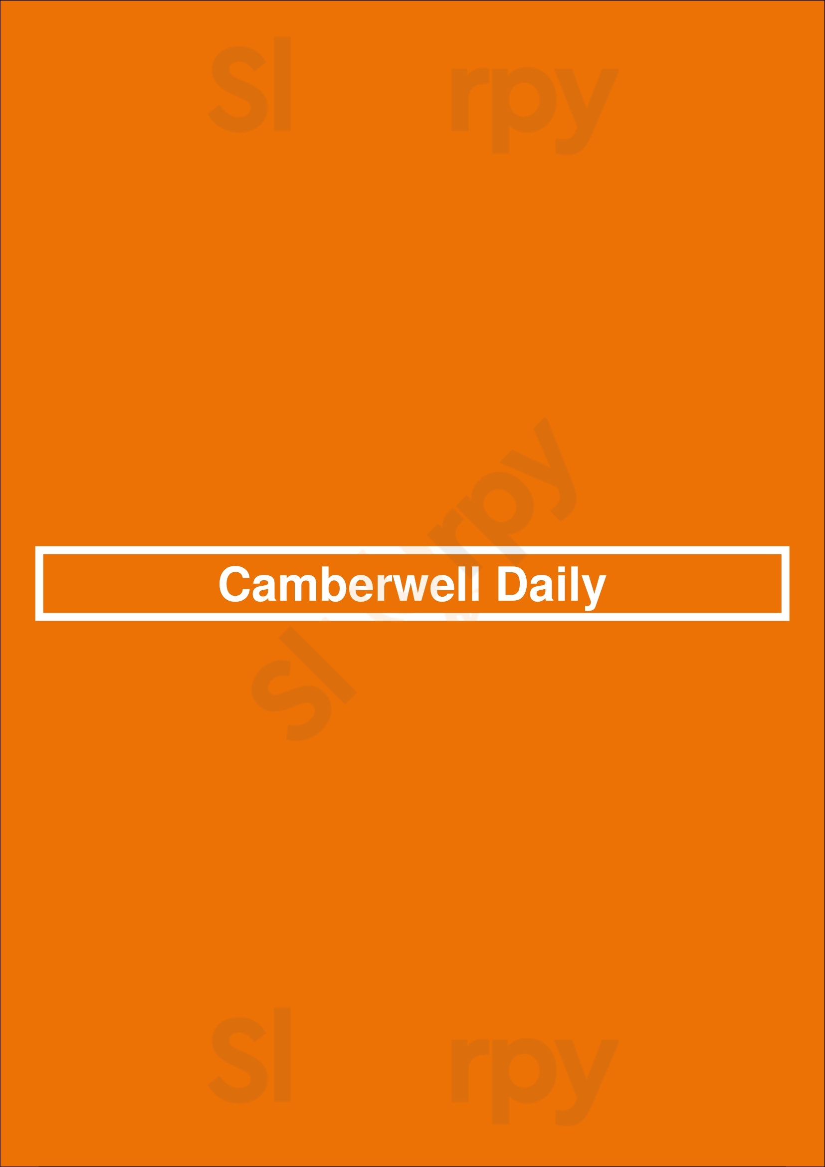 Camberwell Daily London Menu - 1