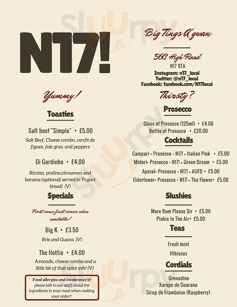 Main Menu - Toasties And Prosecco