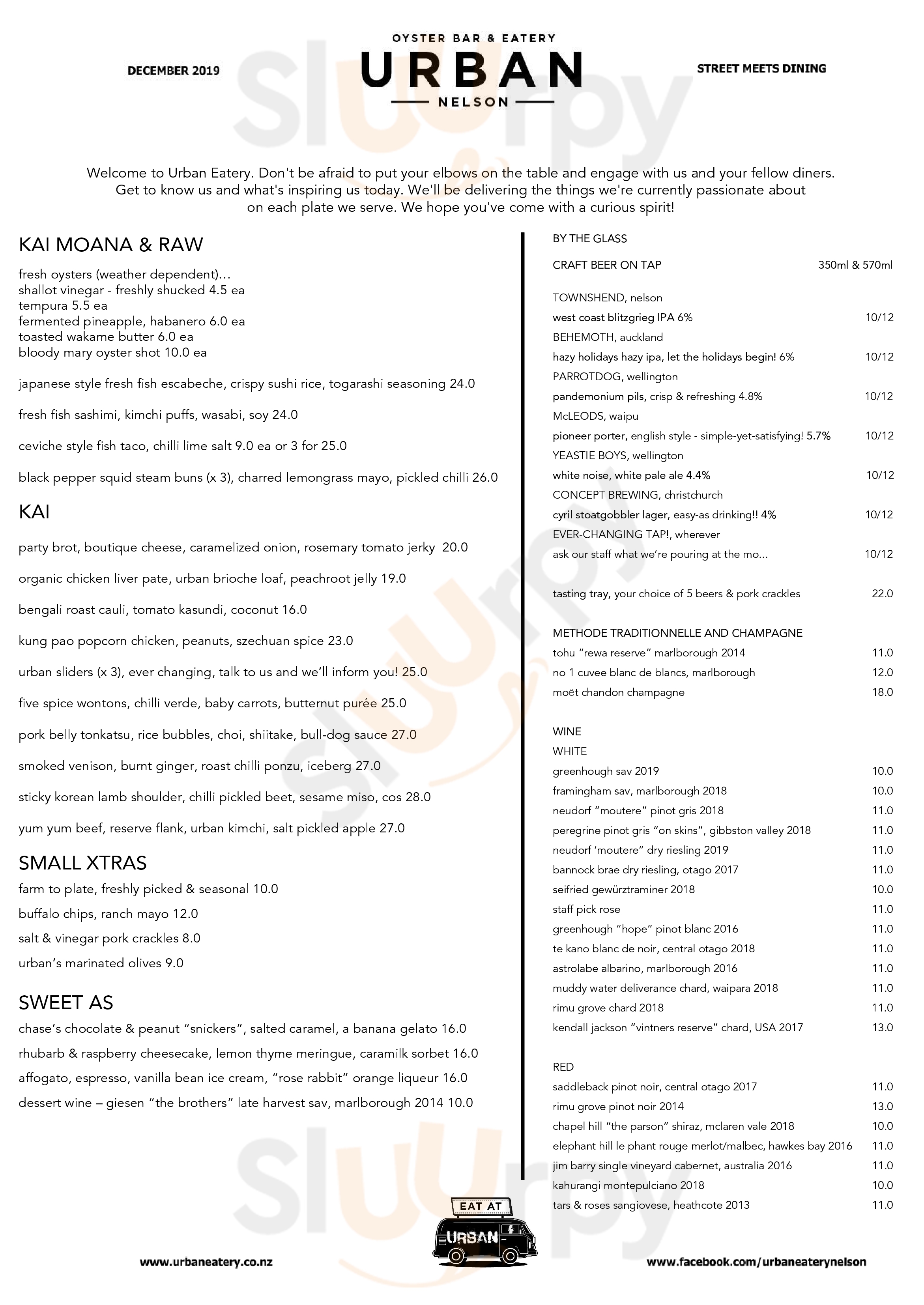 Urban Oyster Bar And Eatery Nelson Menu - 1