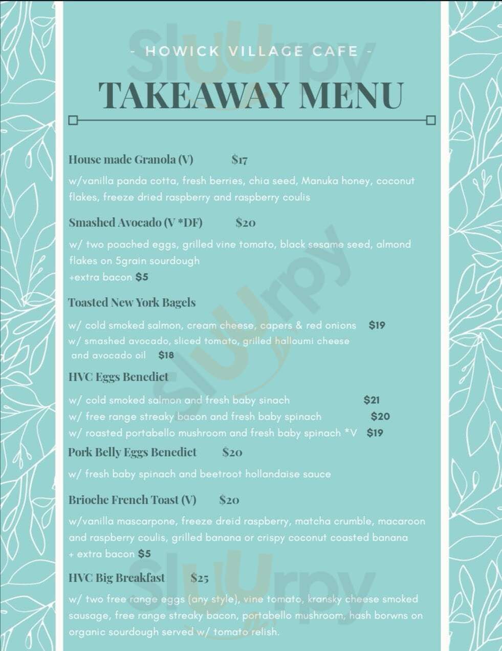 Howick Village Cafe Howick Menu - 1