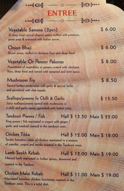 Foreshore Indian Reataurant & Bar Manukau Menu - 1