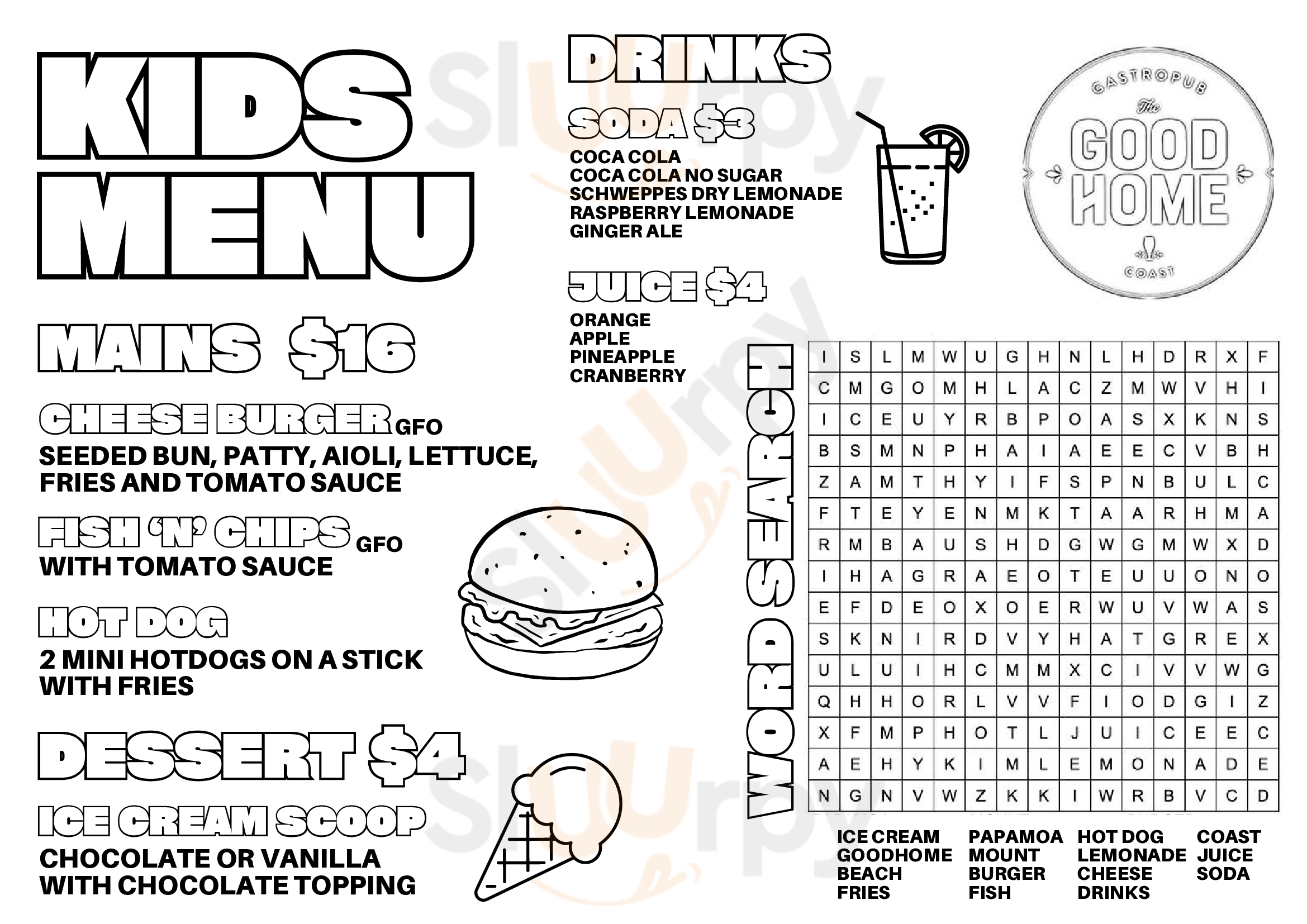 The Goodhome, Coast Papamoa Menu - 1