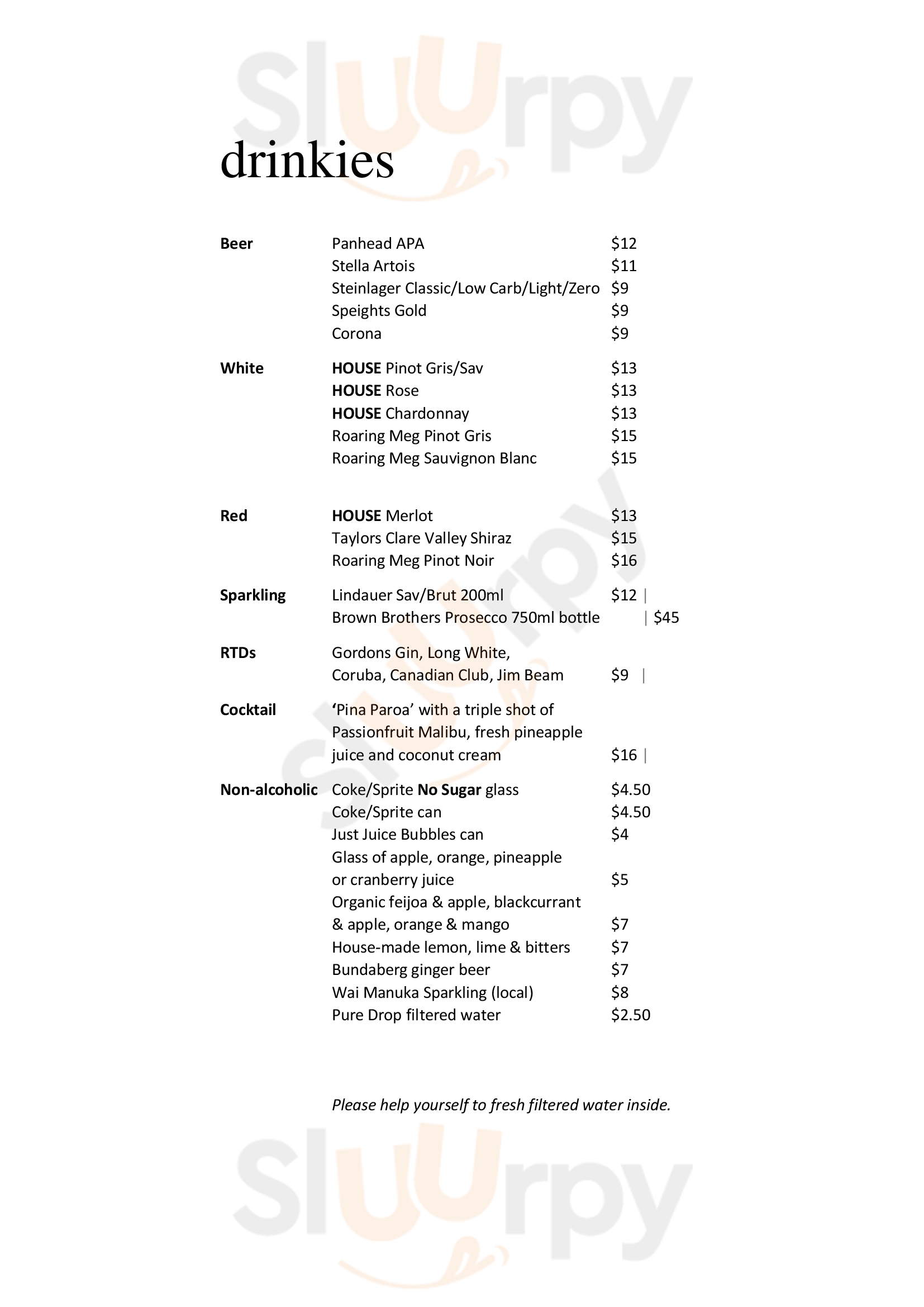 The Whitehouse Cafe & Gallery Whakatane Menu - 1