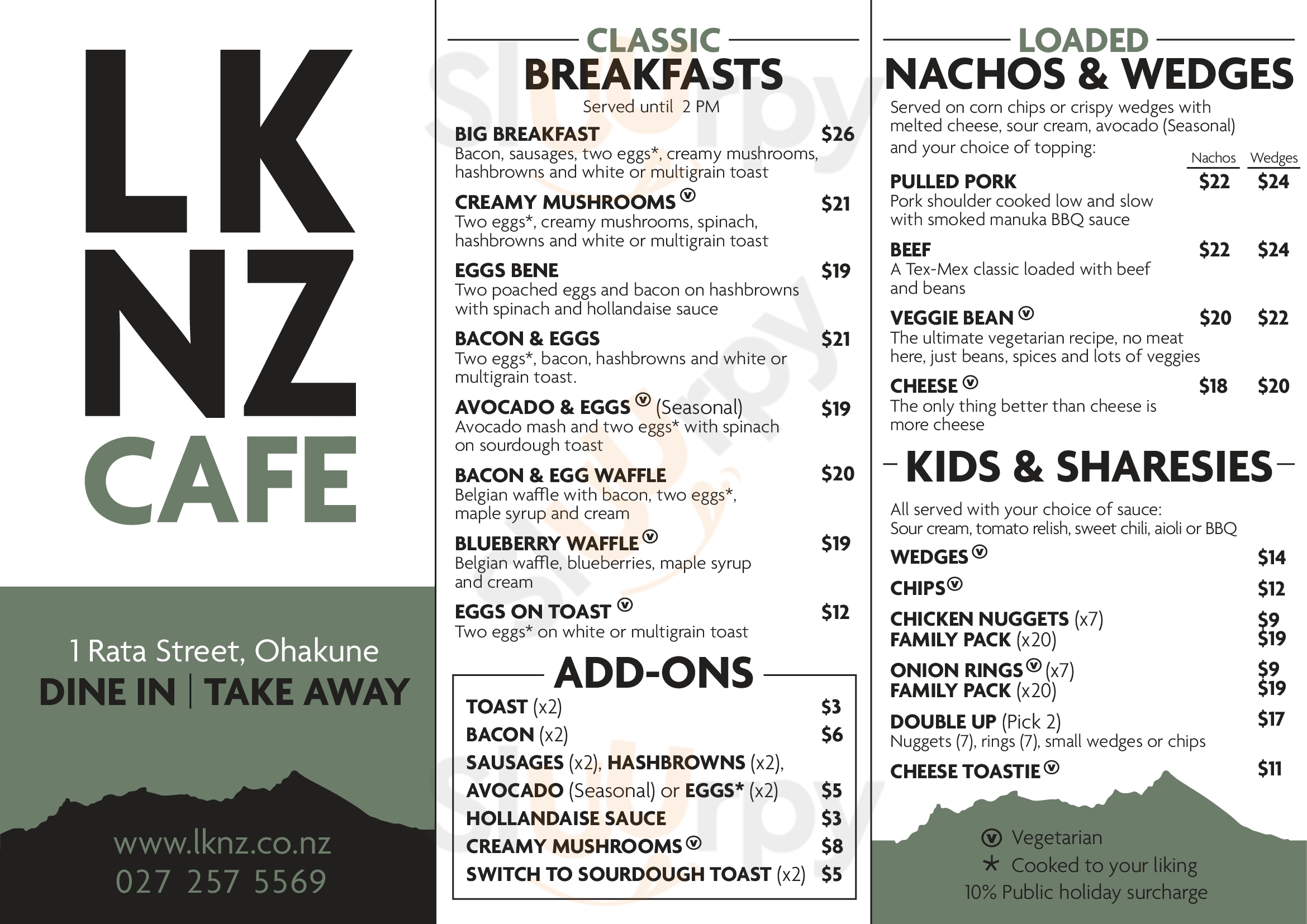 Storm Shelter Cafe Ohakune Menu - 1