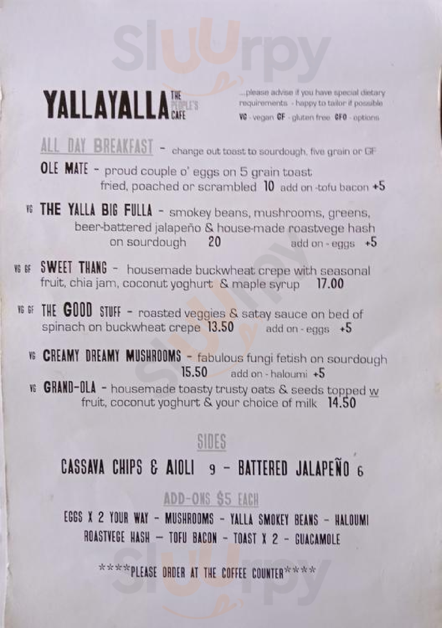 Yalla Yalla Cafe Hamilton Menu - 1