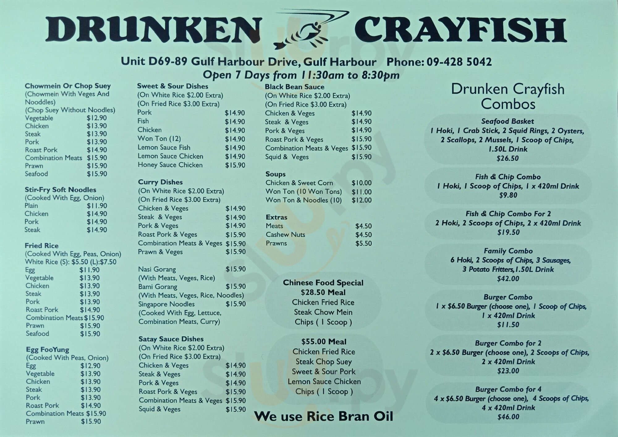Drunken Crayfish Whangaparaoa Menu - 1