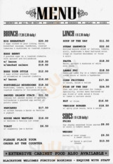 Blackstone menu on sale