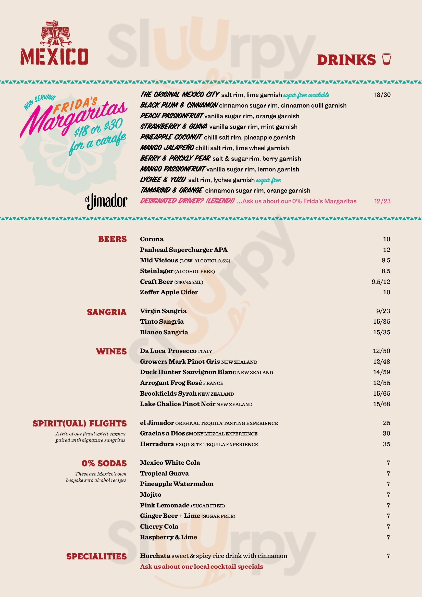 Mexico Takapuna Menu - 1