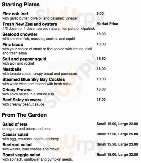 Finz Seafood And Grill Queenstown Queenstown Menu - 1