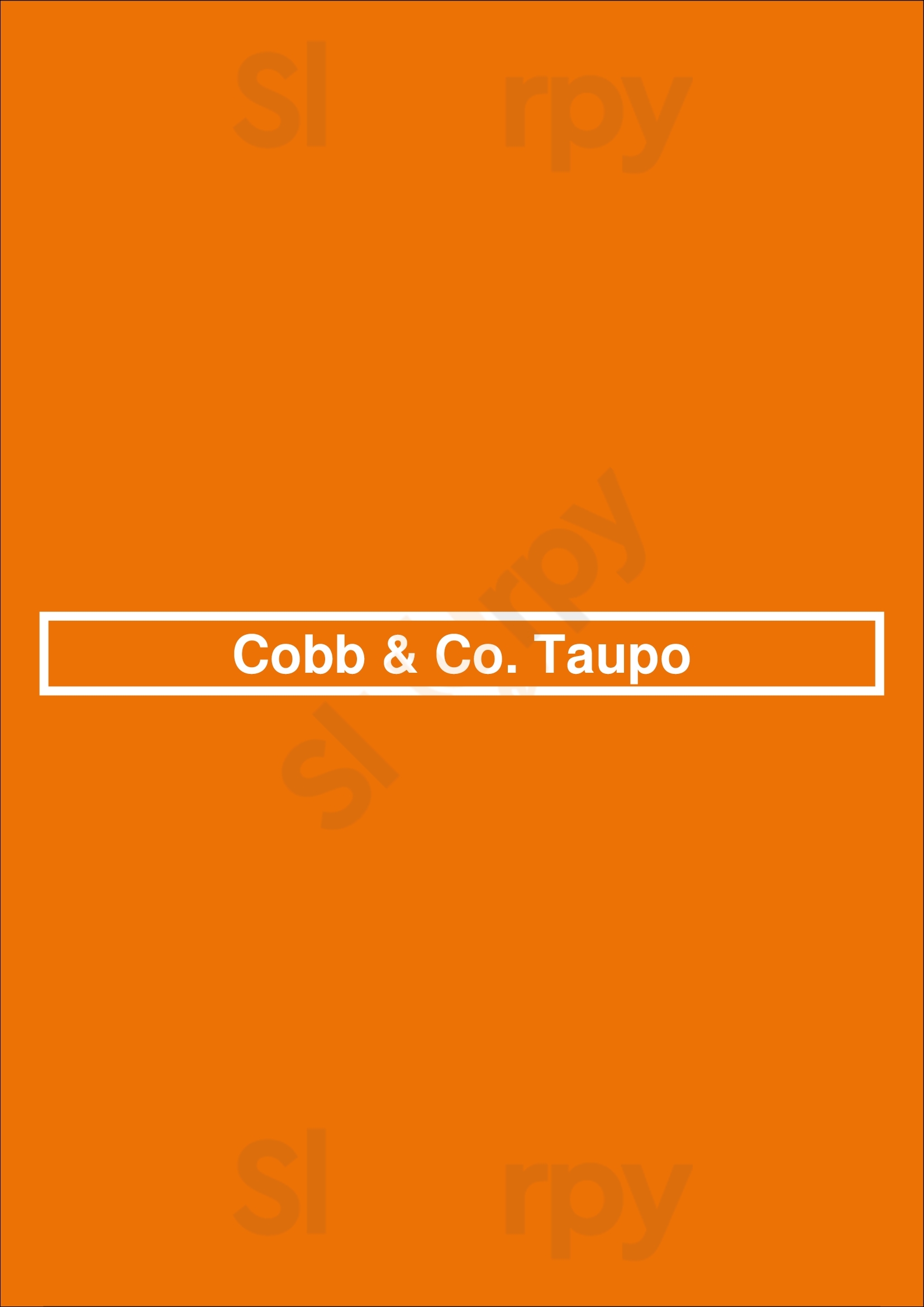 Cobb & Co. Taupo Taupo Menu - 1