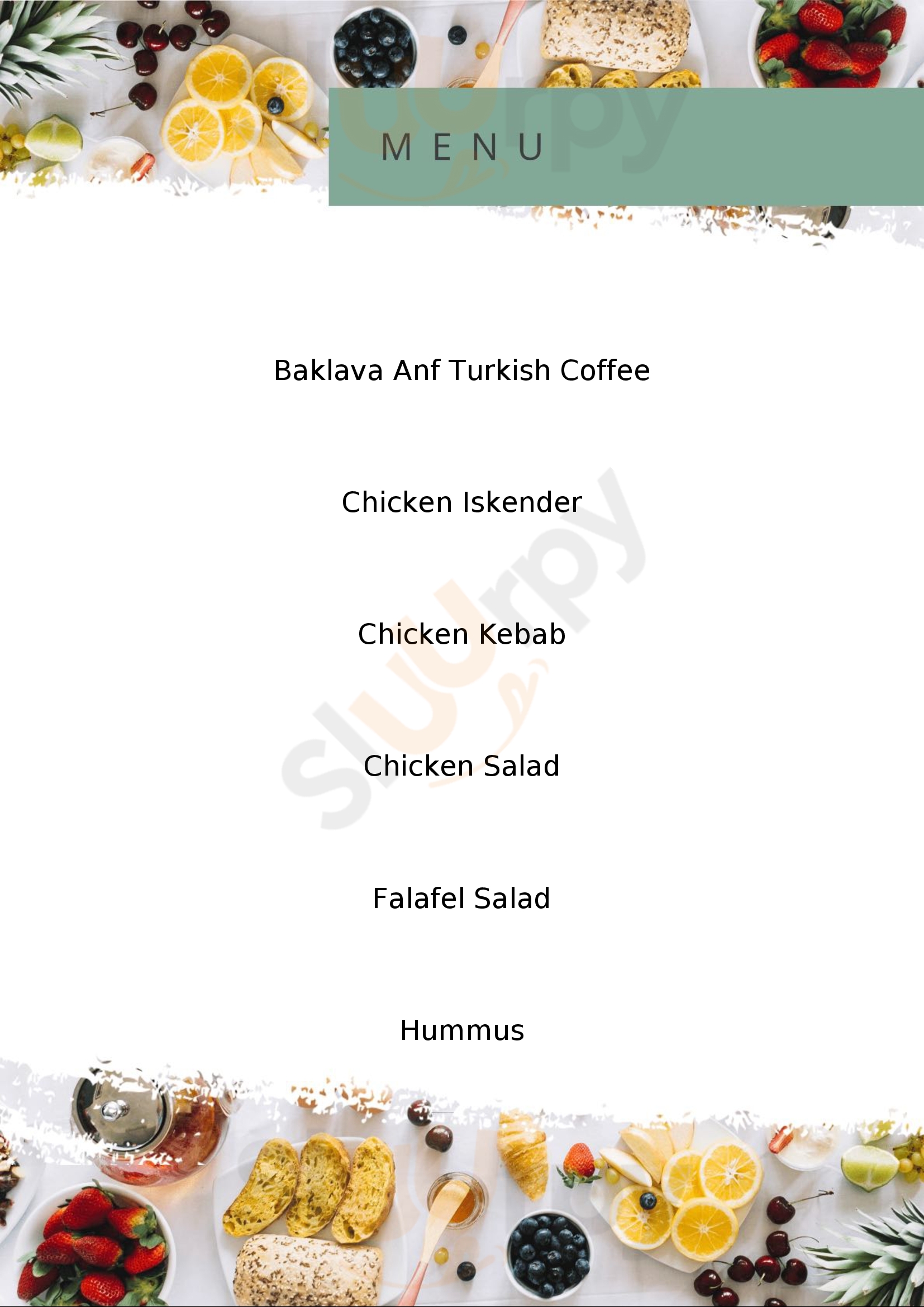 Akbabas Turkish Cuisine & Cafe Blenheim Menu - 1