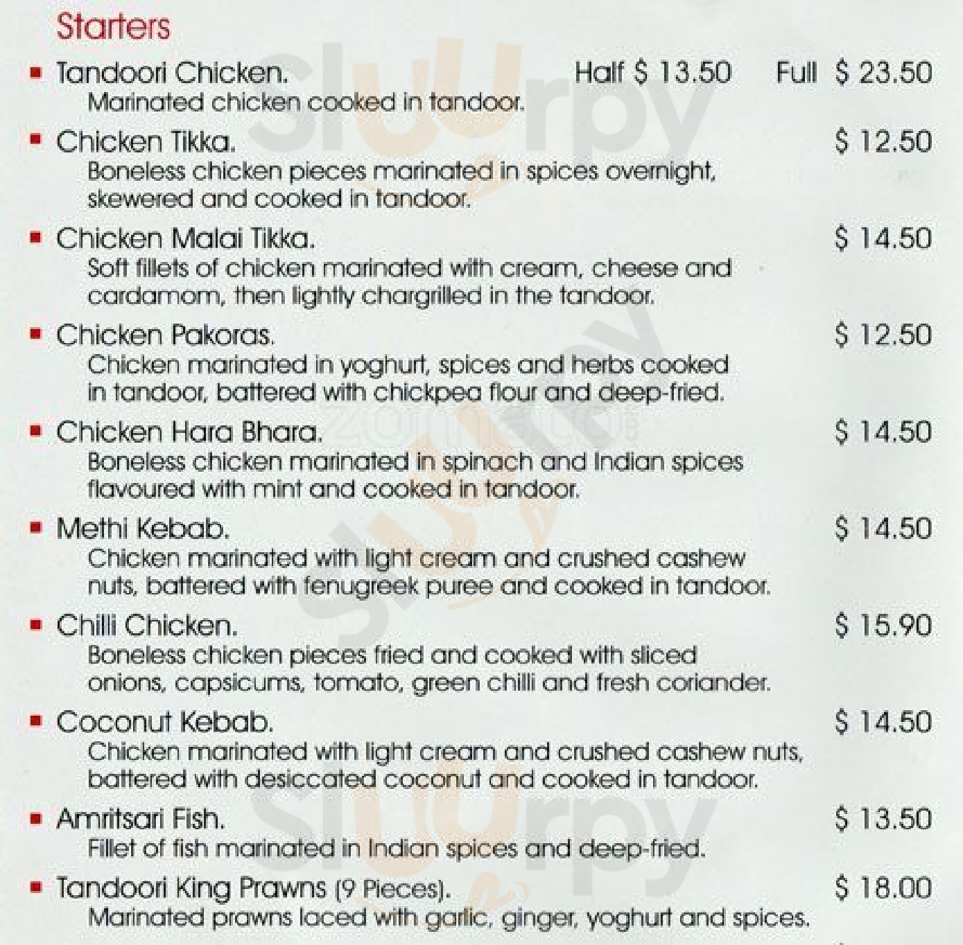 Himalayas Indian Restaurant Christchurch Menu - 1