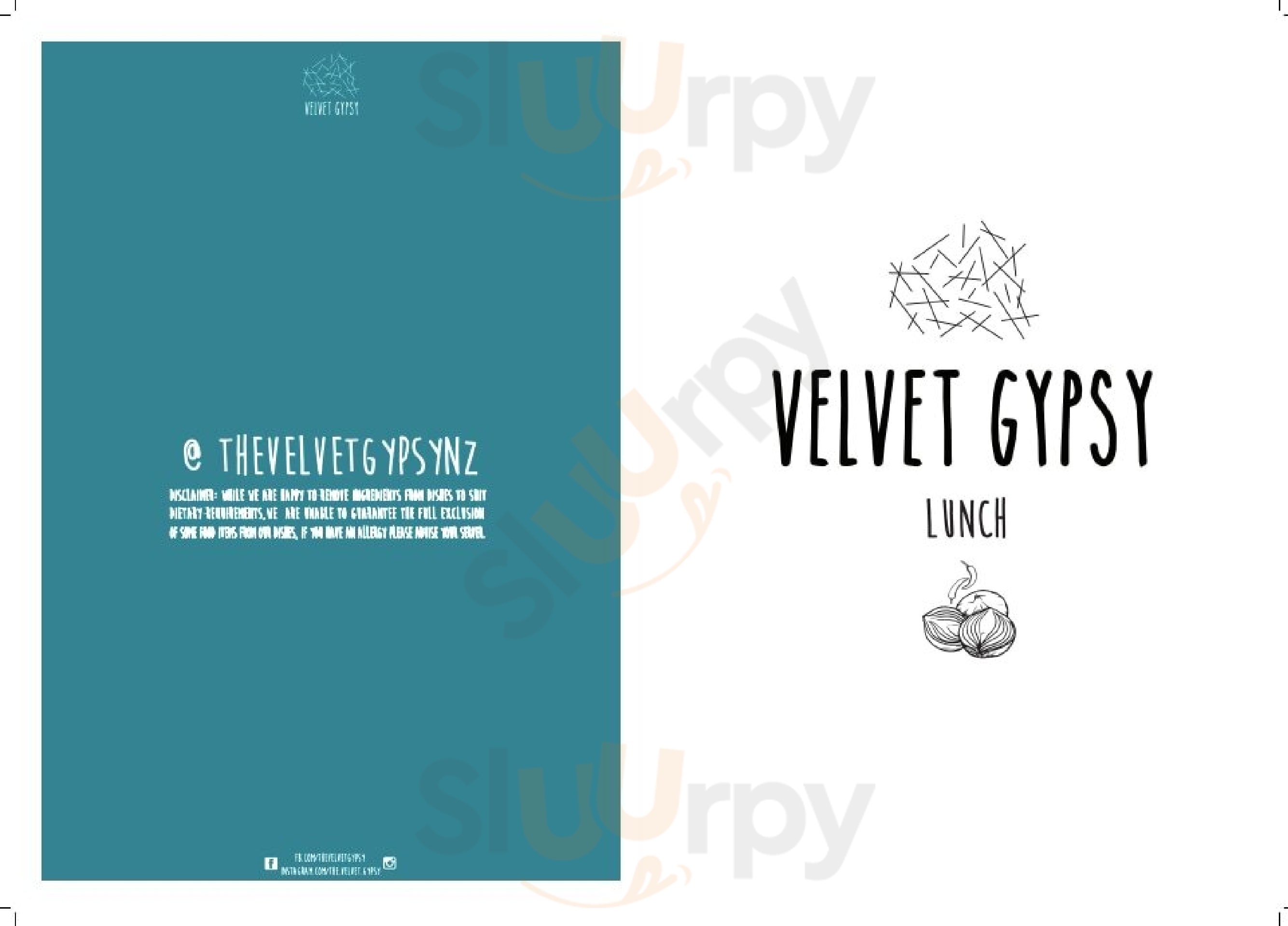 The Velvet Gypsy Browns Bay Menu - 1