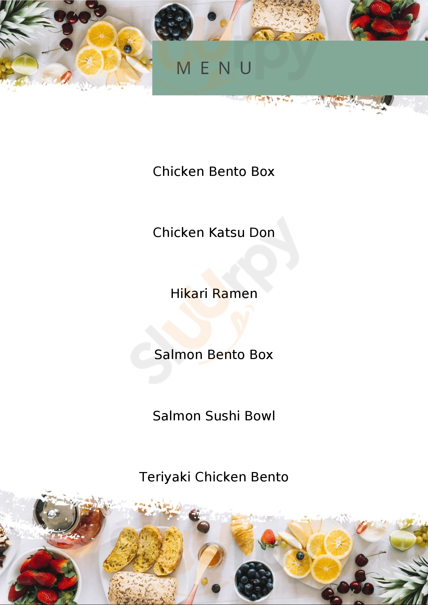 Hikari Sushi Bar & Japanese Cuisine Dunedin Menu - 1