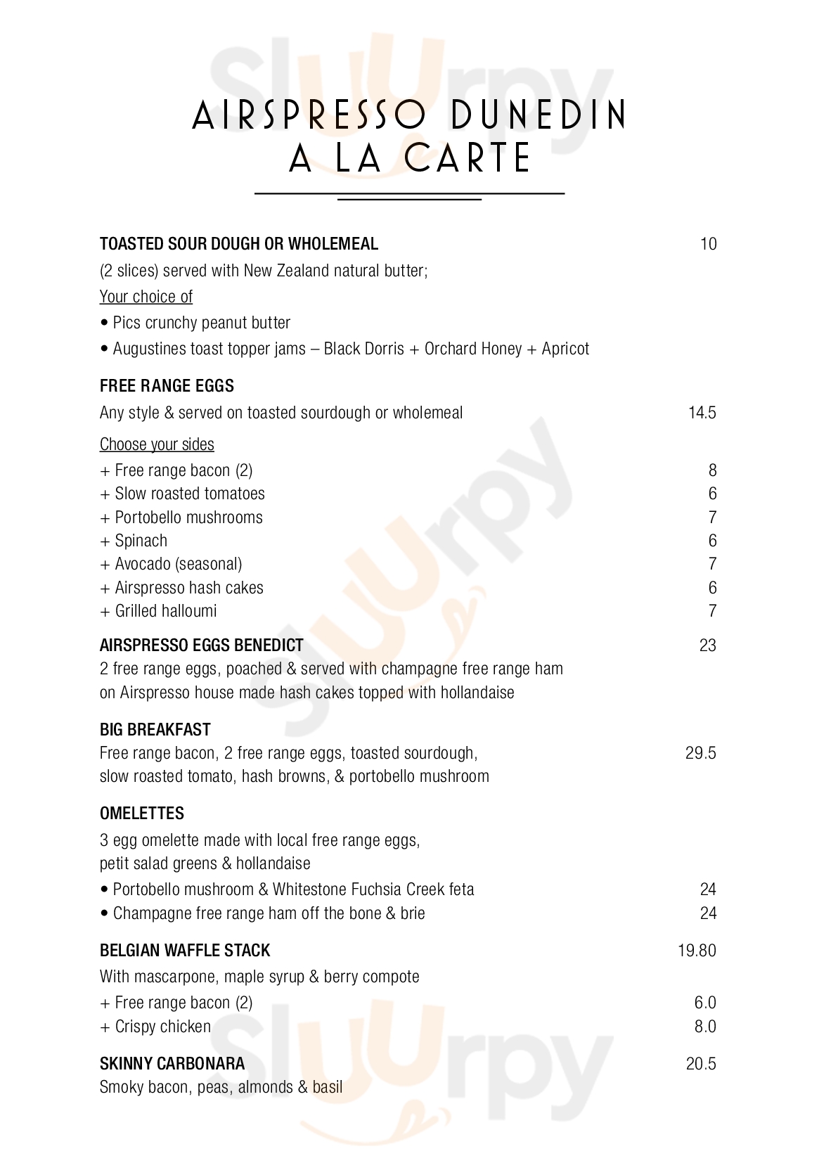 Airspresso New Plymouth Menu - 1