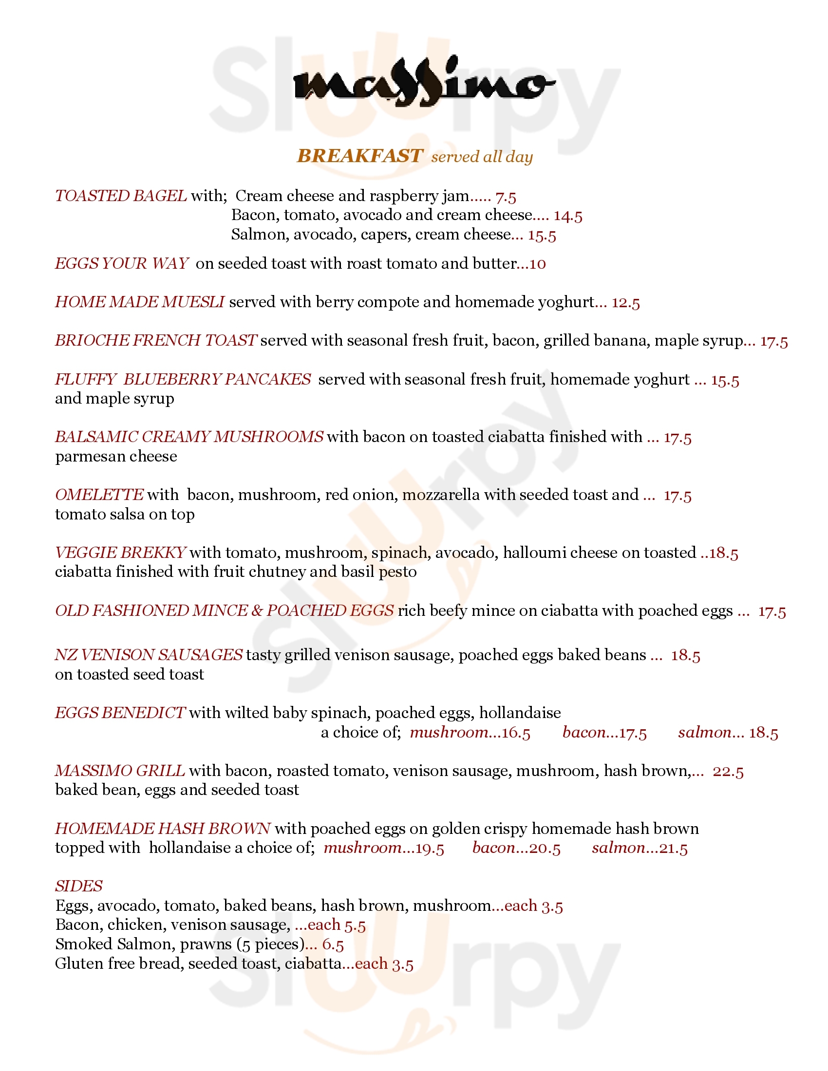 Caffe Massimo Albany Menu - 1