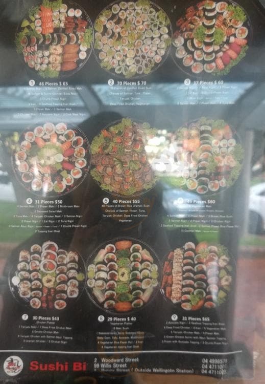 Sushi Bi Wellington Menu - 1