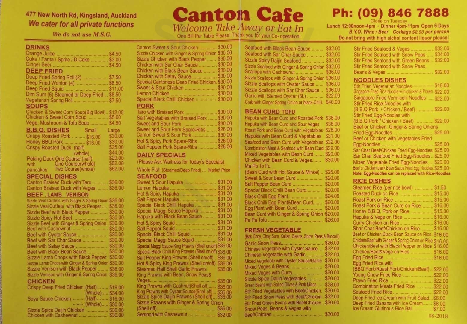Canton Cafe Auckland Central Menu - 1