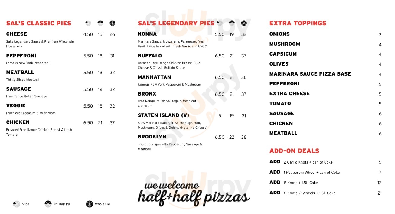 Sal's Authentic New York Pizza Wellington Menu - 1