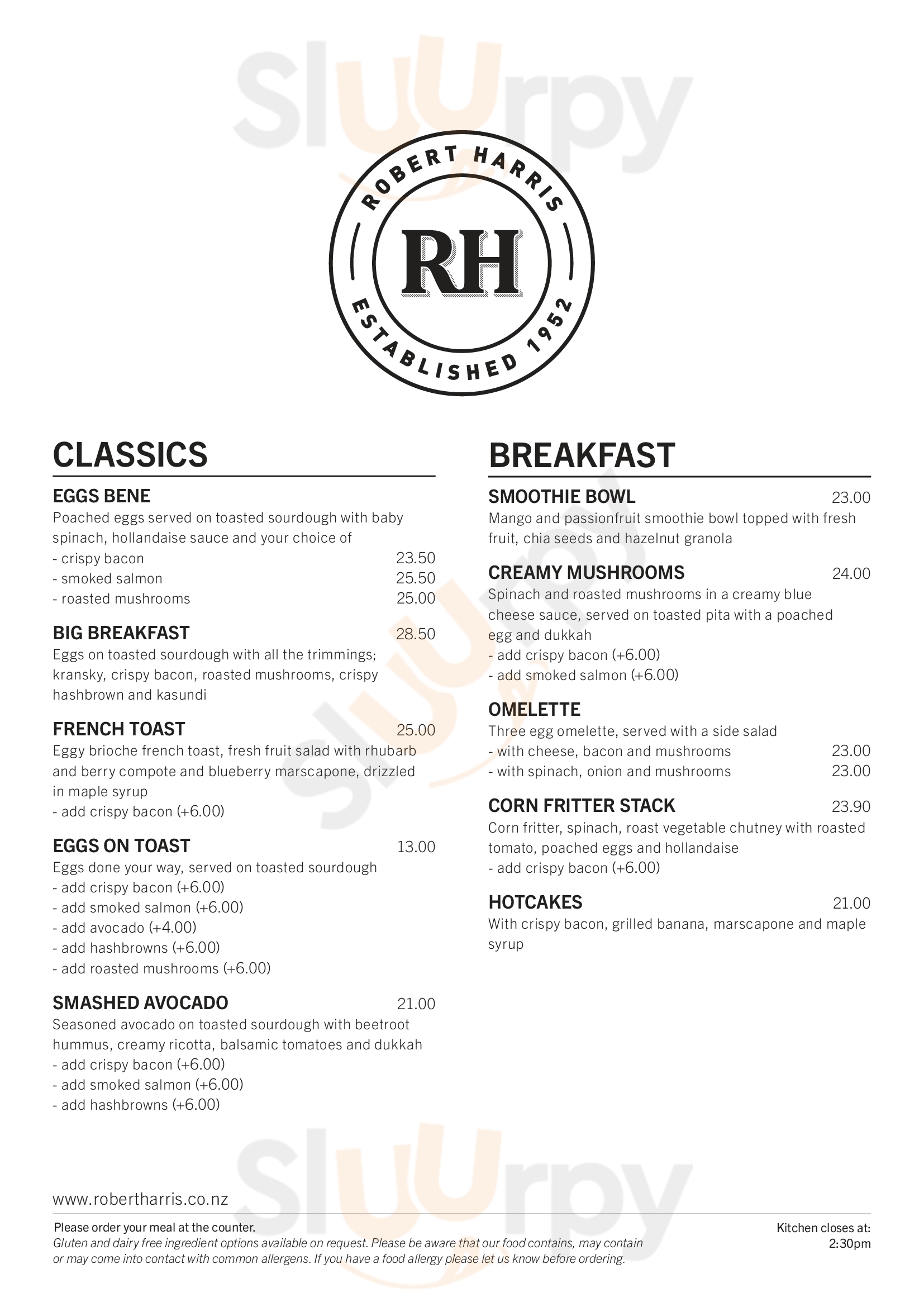 Robert Harris Coffee Roasters Lincoln Menu - 1