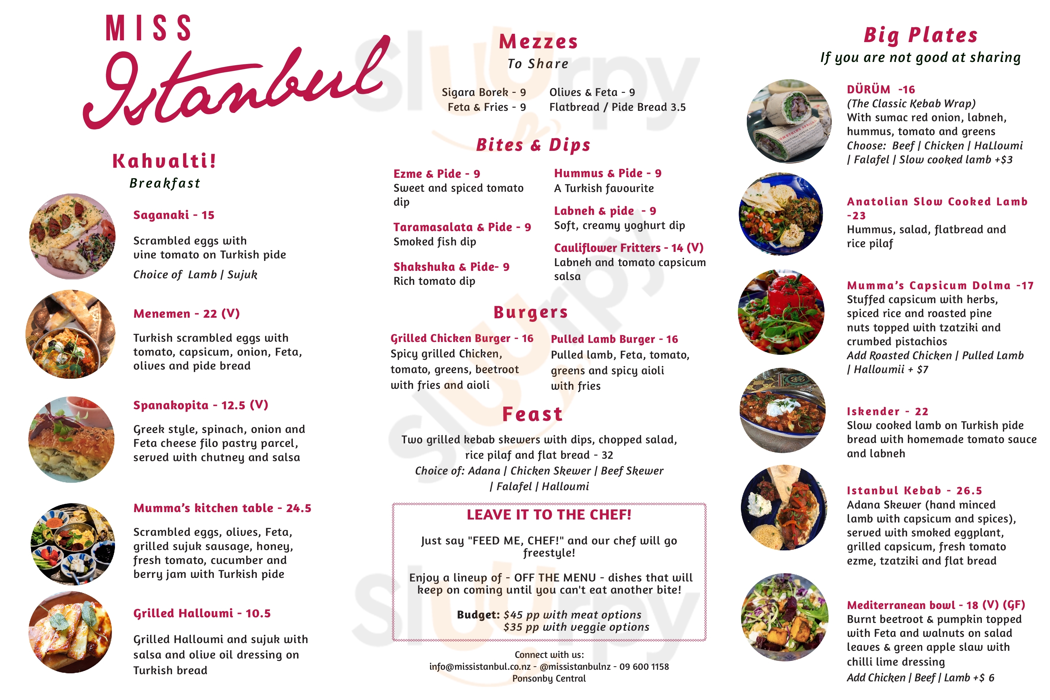 Miss Istanbul Auckland Central Menu - 1