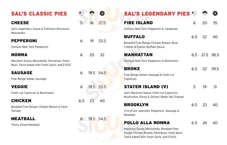 Sal’s Authentic New York Pizza, Remuera Parnell Menu - 1