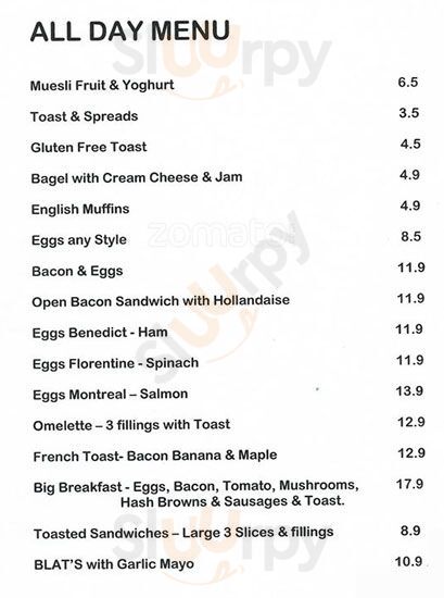 Cafe Mamba Wellington Menu - 1