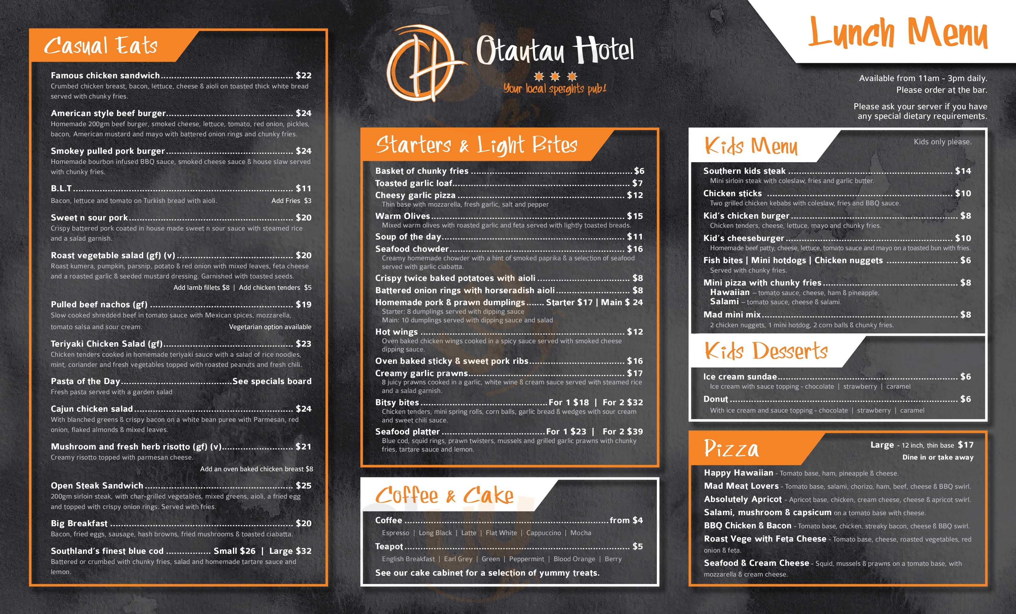 Otautau Hotel Otautau Menu - 1