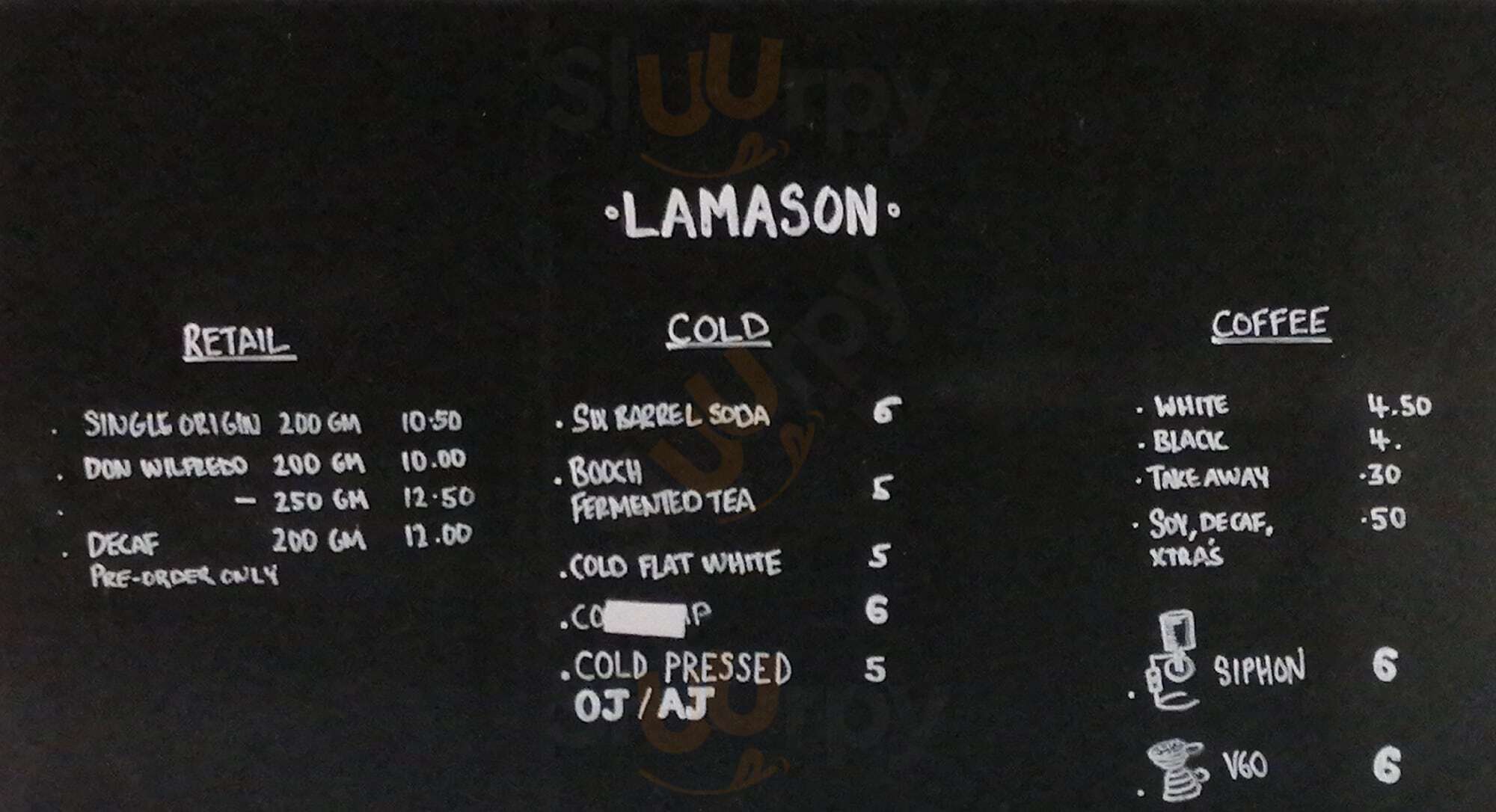 Lamason Brew Bar Wellington Menu - 1