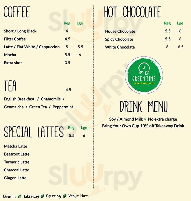 Green Time Auckland Central Menu - 1