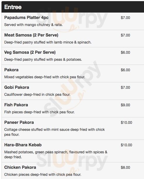 Chand Indian Restaurant Auckland Central Menu - 1