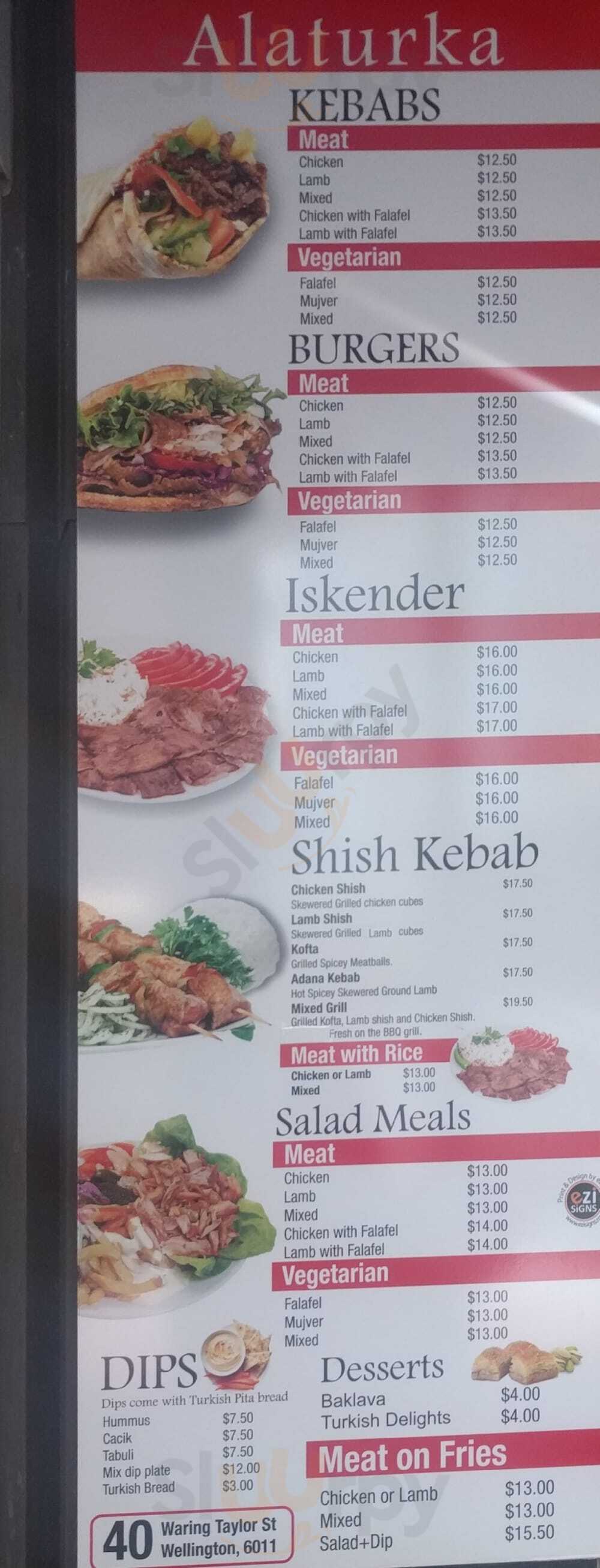 Alaturka Kebab & Coffee House Wellington Menu - 1