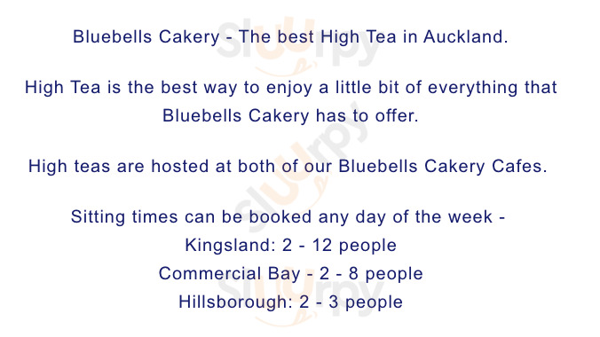 Bluebells Cakery - Kingsland Auckland Central Menu - 1