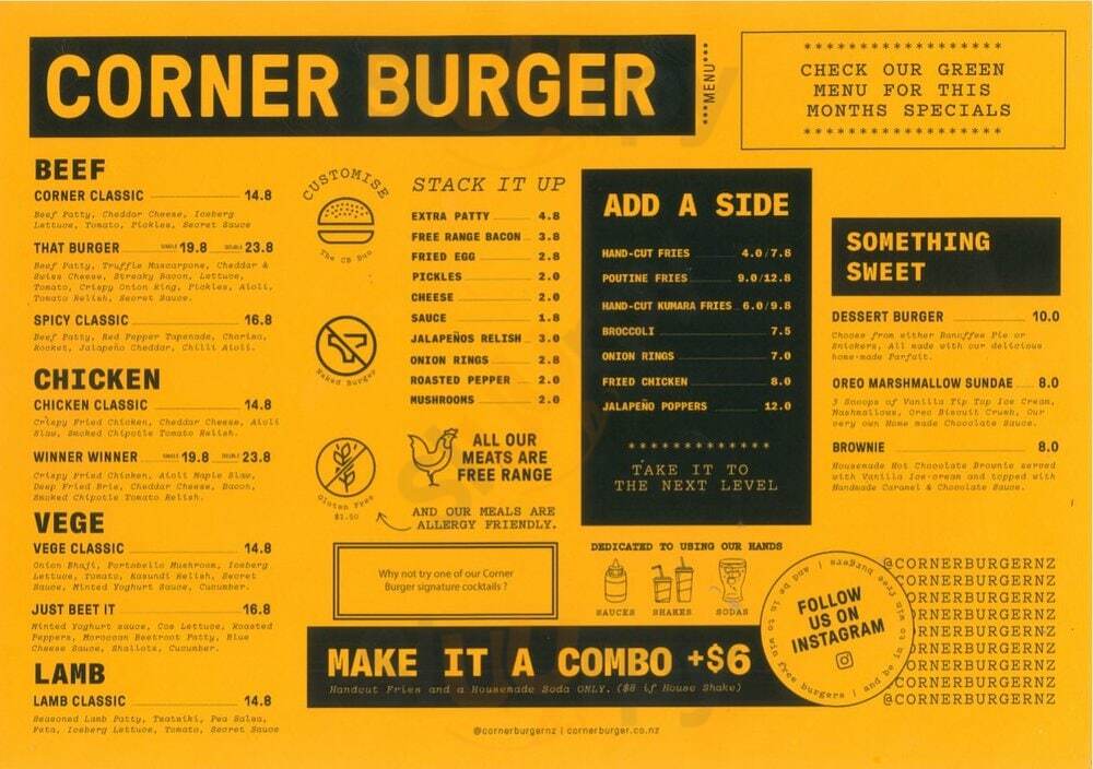 Corner Burger Auckland Central Menu - 1
