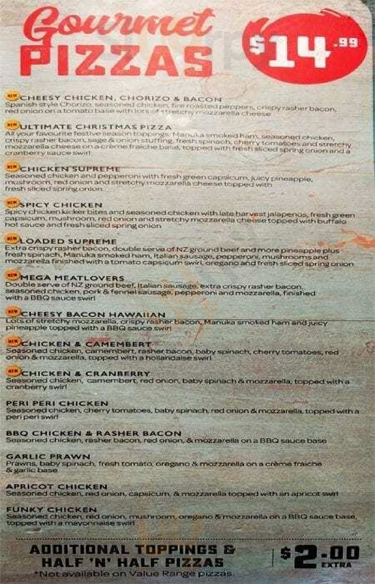 Domino's Pizza Johnsonville Wellington Menu - 1