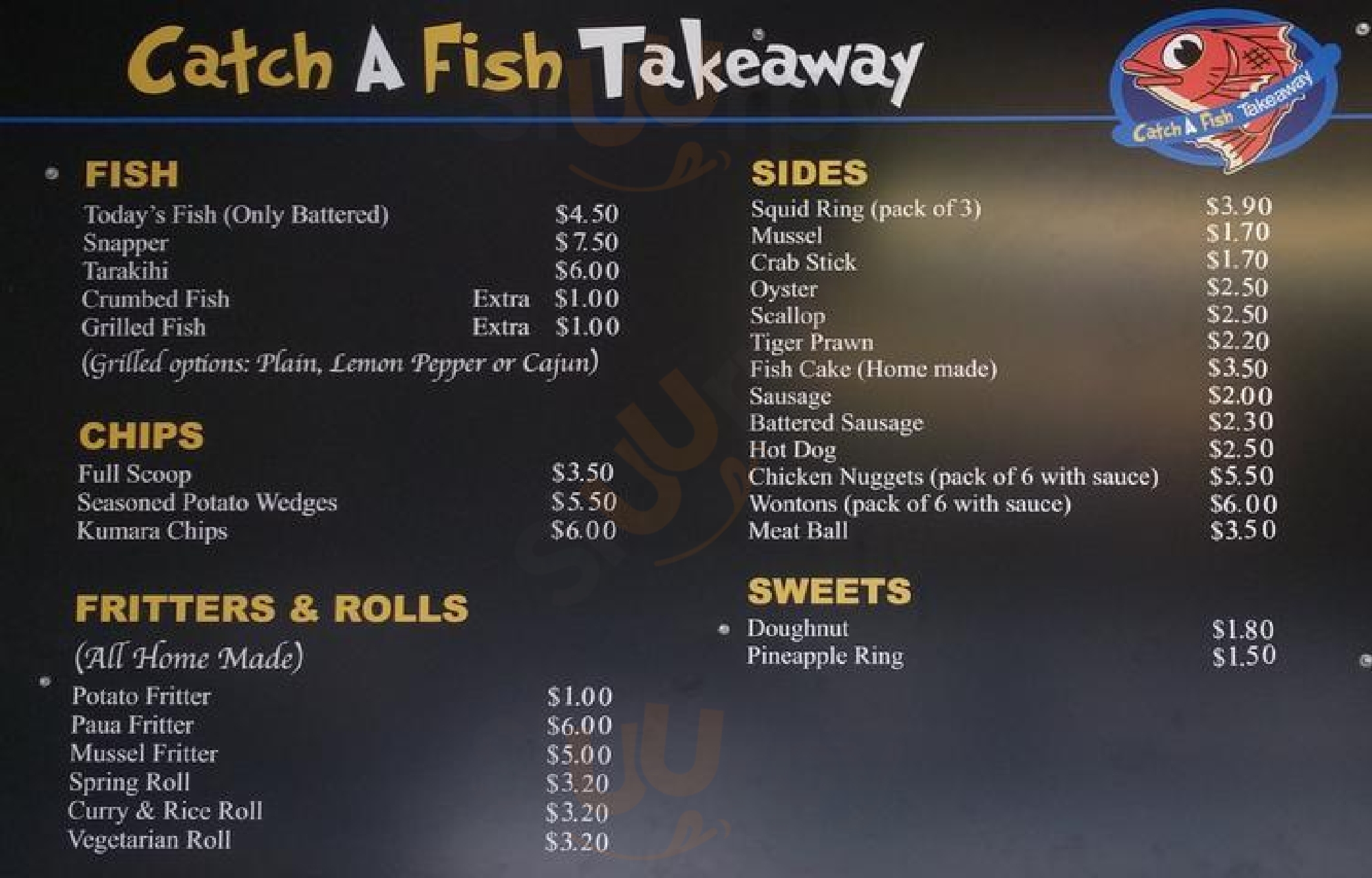 Catch A Fish Takeaway Auckland Central Menu - 1
