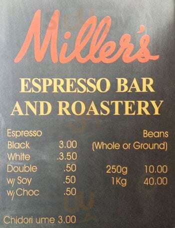 Millers Coffee Auckland Central Menu - 1