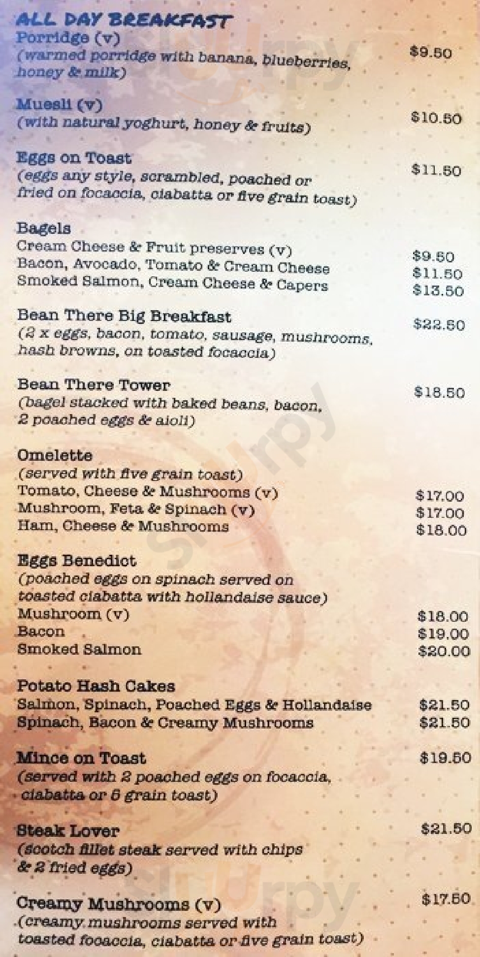 Bean There Cafe Auckland Menu - 1