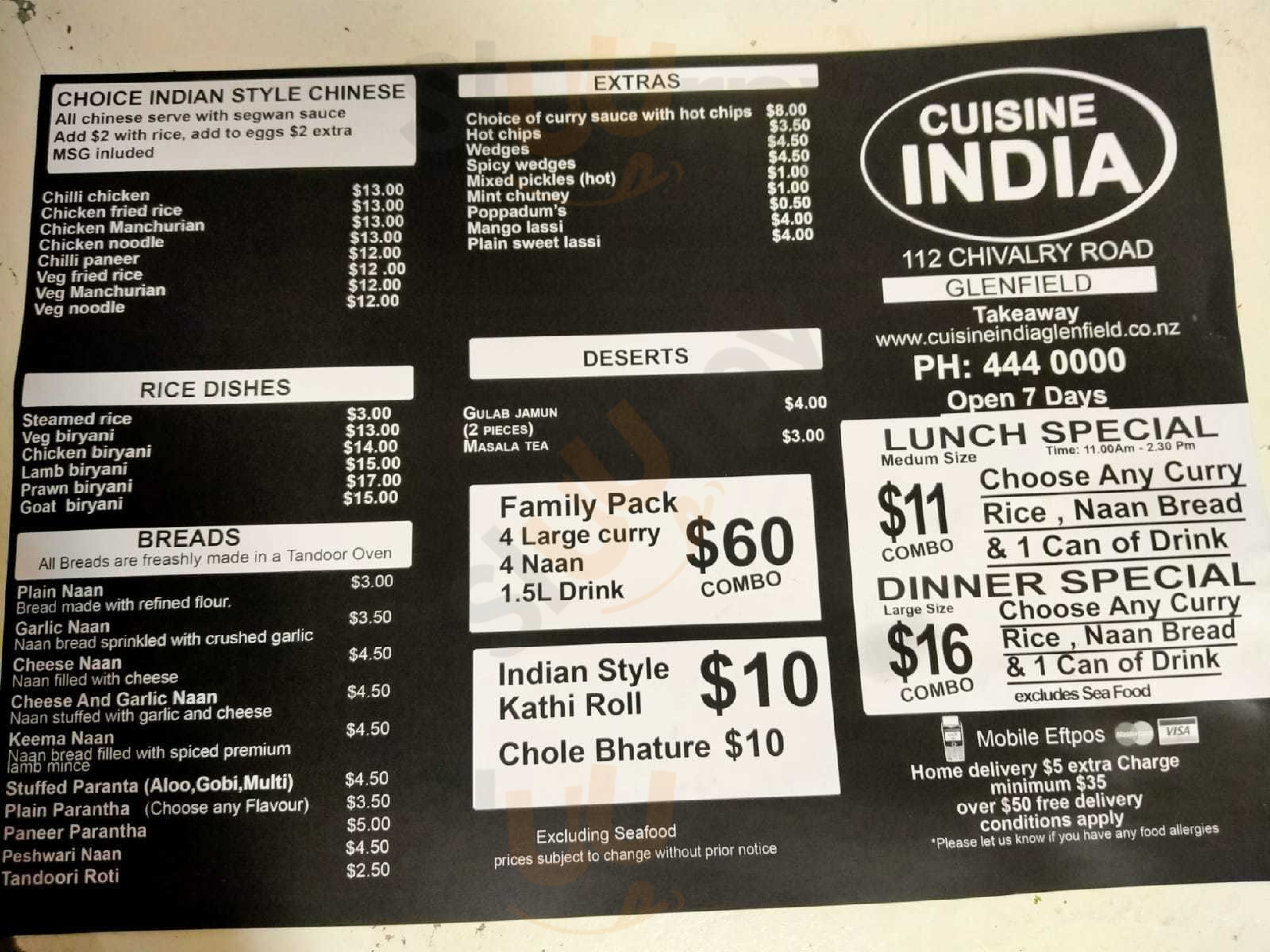 Cuisine India Auckland Central Menu - 1