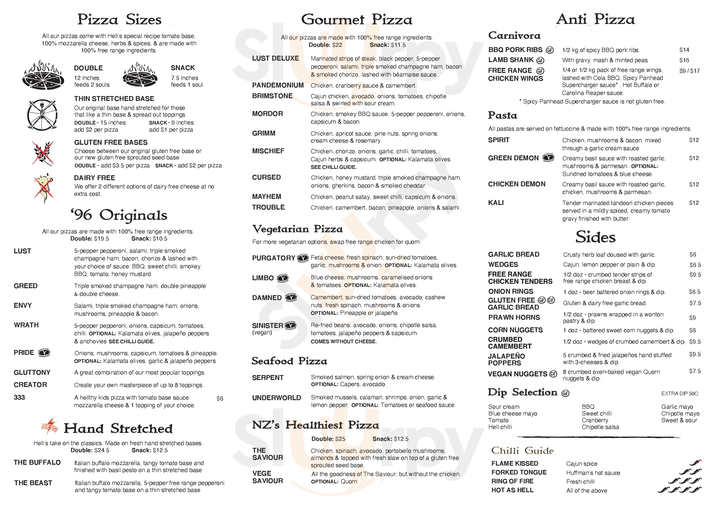 Hell Pizza Auckland Central Menu - 1