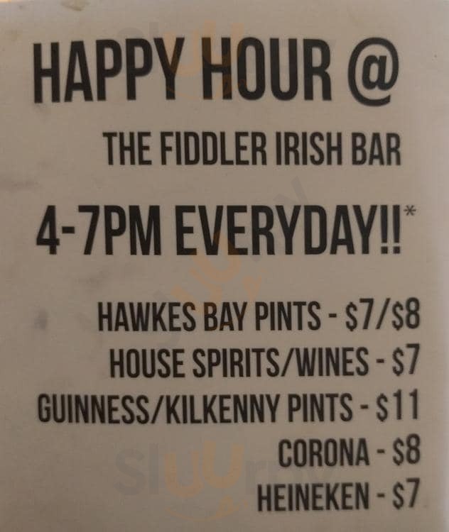 The Fiddler Irish Bar Auckland Central Menu - 1