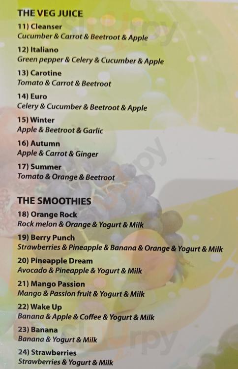 Alfie Juice And Gelato Auckland Central Menu - 1