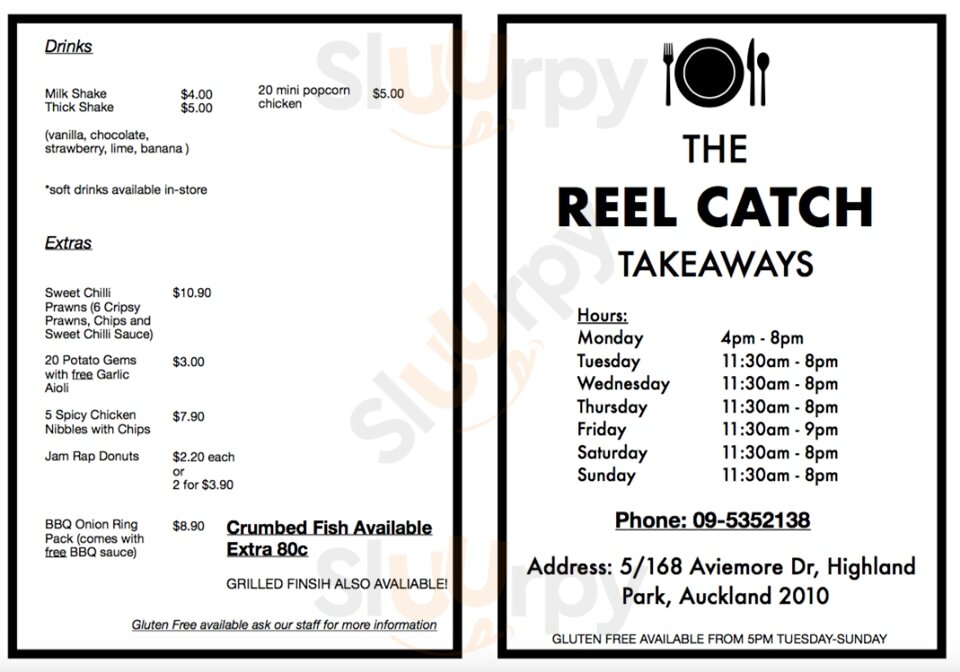 The Reel Catch Auckland Central Menu - 1