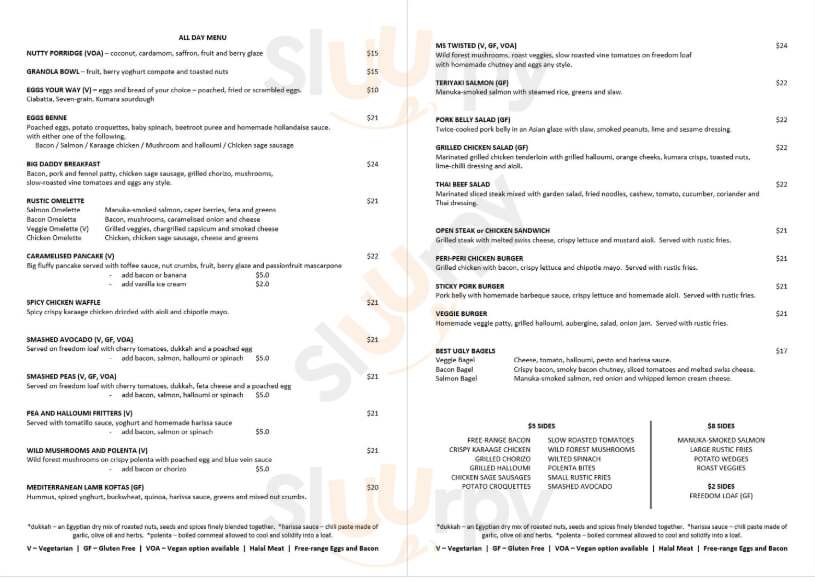 Cafe Latte Italian Restaurant Auckland Central Menu - 1