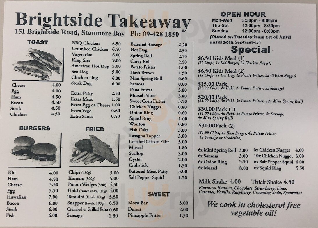 Brightside Takeaways Auckland Central Menu - 1