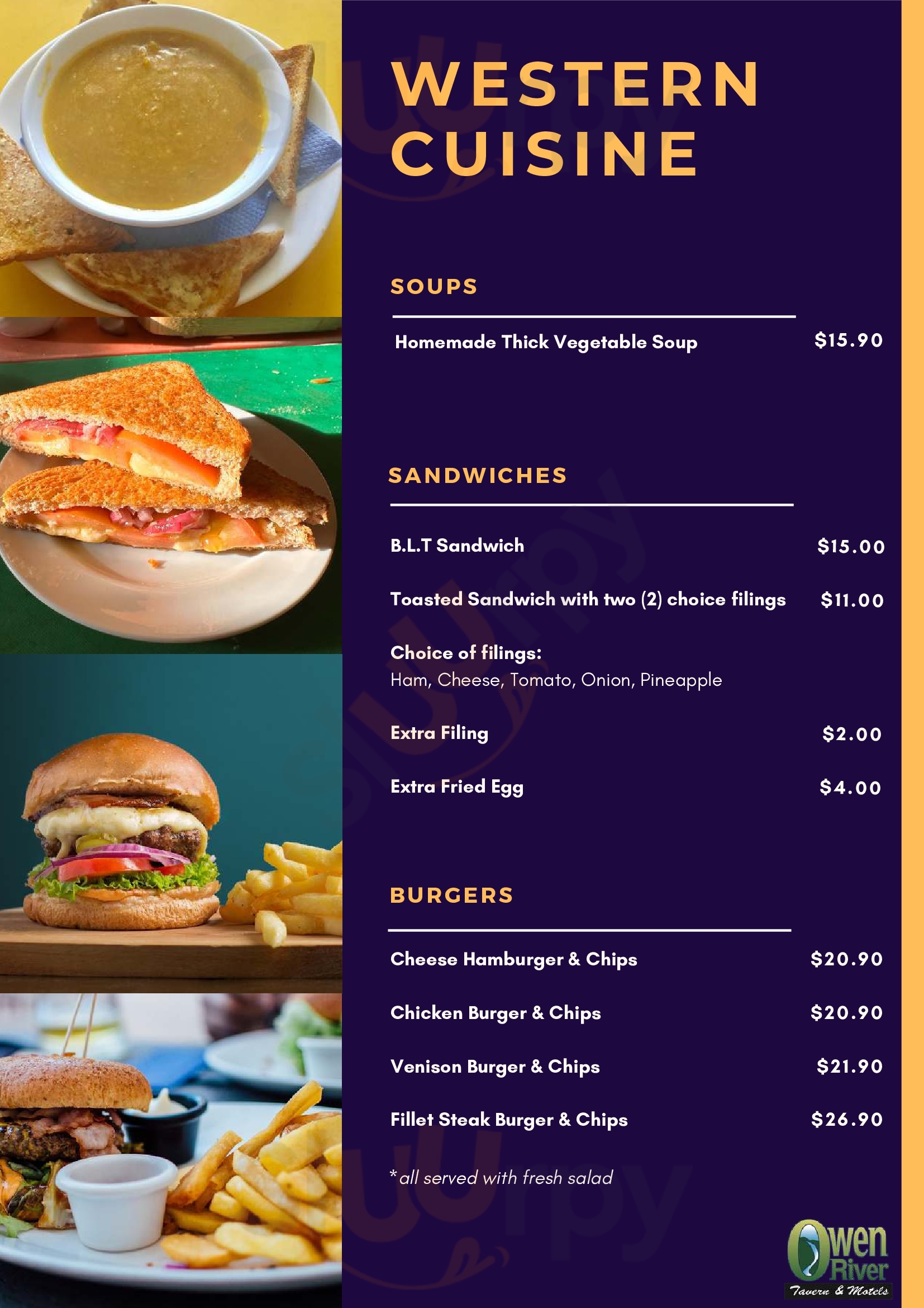 Owen River Tavern & Motels South Island Menu - 1