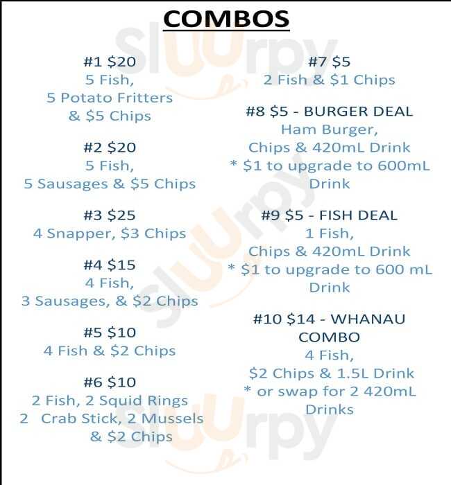Toby's Fish & Chips Auckland Menu - 1
